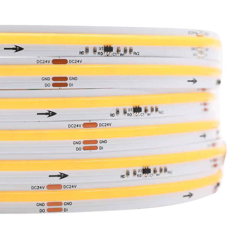 DC24V 3Pin Digital COB White Running Water Flowing LED Strip DC24V 3Pin Digital COB White Running Water Flowing LED Strip